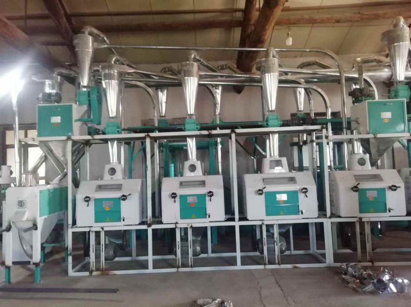 新疆昌吉六组日处理小麦30吨平筛制粉磨粉机和三加一石磨面粉机安装现场