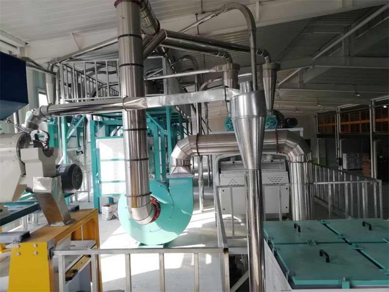 河北沧州经济开发区八加四石磨面粉机生产线安装现场