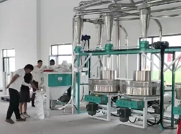 河北黄骅四加二石磨面粉机生产线